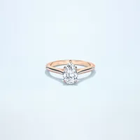 Couple Classic Thin 1ct Pear Rose Gold