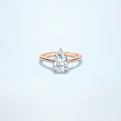 Couple Classic Thin 1.5ct Pear Rose Gold