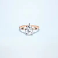 Couple Classic Thin 1.5ct Pear Rose Gold