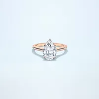 Couple Classic Thin 2ct Pear Rose Gold