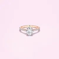 Couple Pavé Thin 1ct Pear Rose Gold