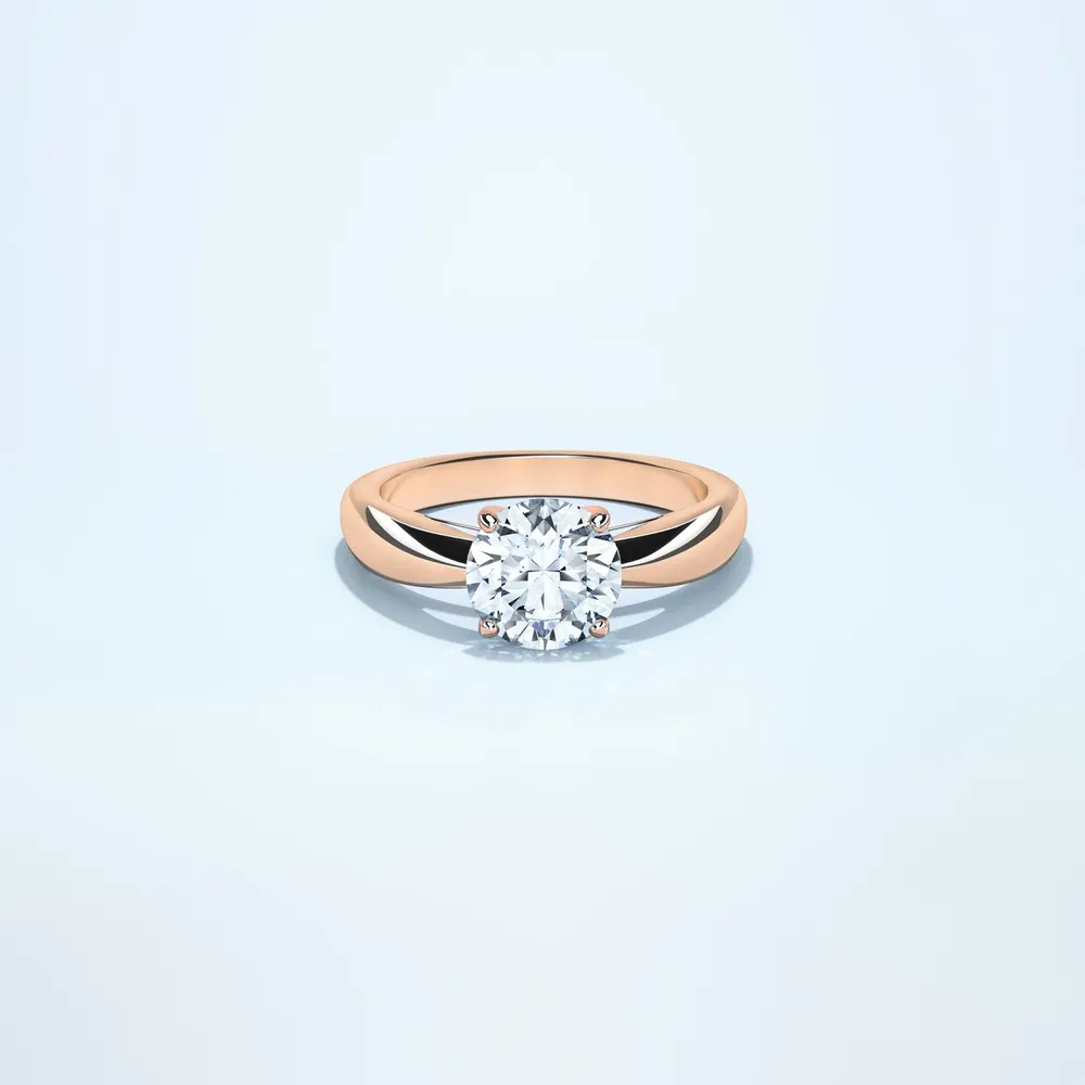 Couple Classic Tapered 1.5ct Rose Gold