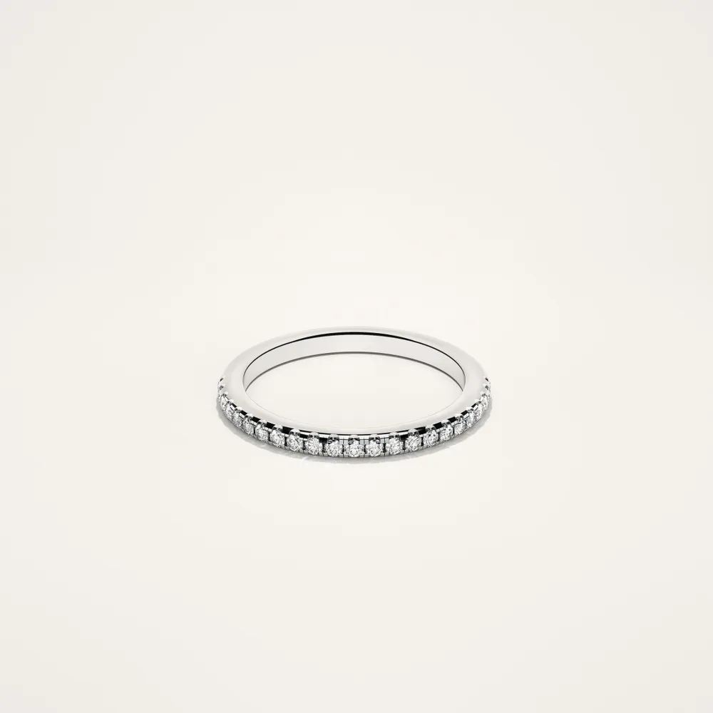 Women's Half Pavé 1.8mm White Gold