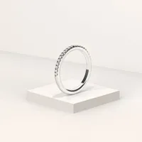 Women's Half Pavé 1.8mm White Gold