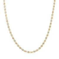 CADENA VALENTINO ORO AMARILLO BLANCO Y ROSA 14K CM