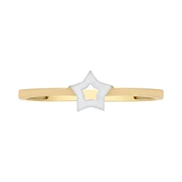 ANILLO ESTRELLA ORO BLANCO Y AMARILLO 14K