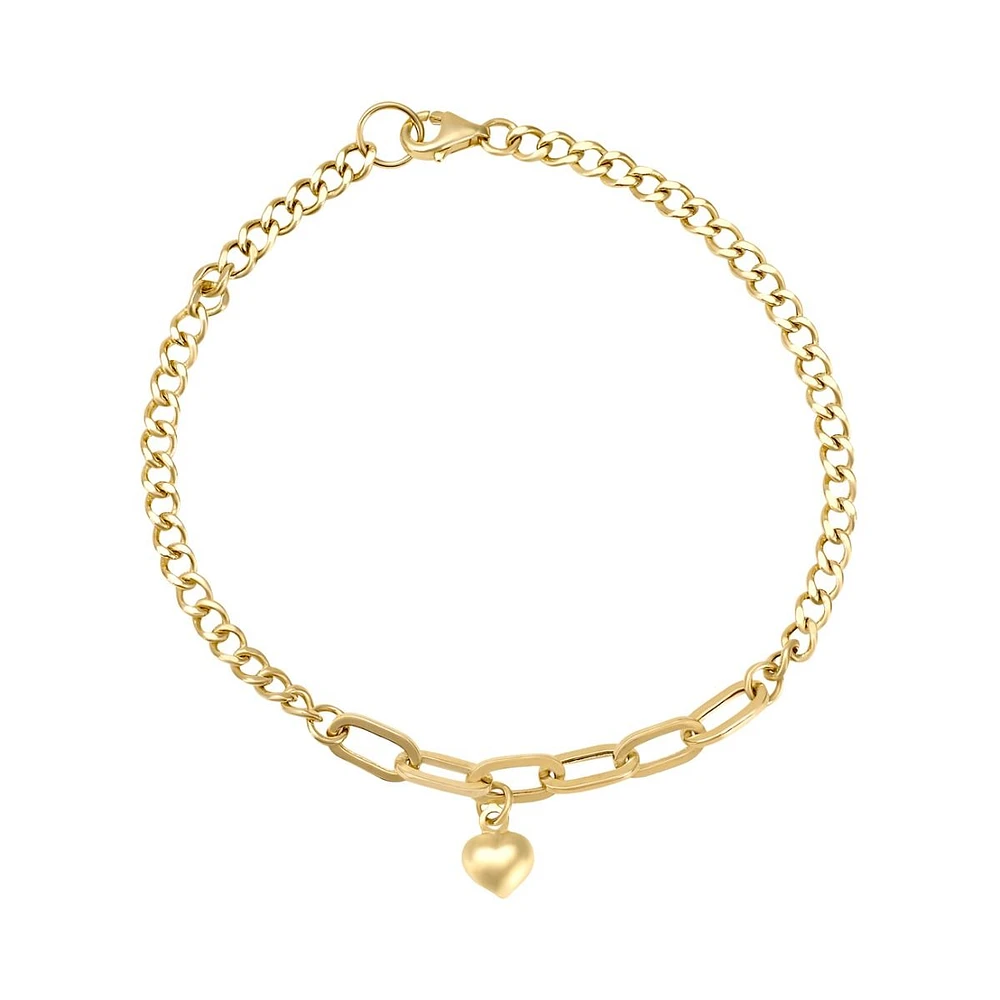 PULSERA CORAZON ORO 14K