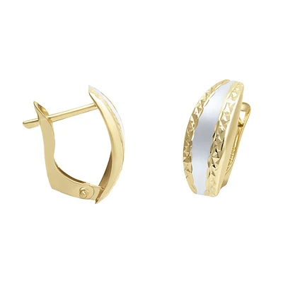 ARETES  ORO AMARILLO Y BLANCO 14K