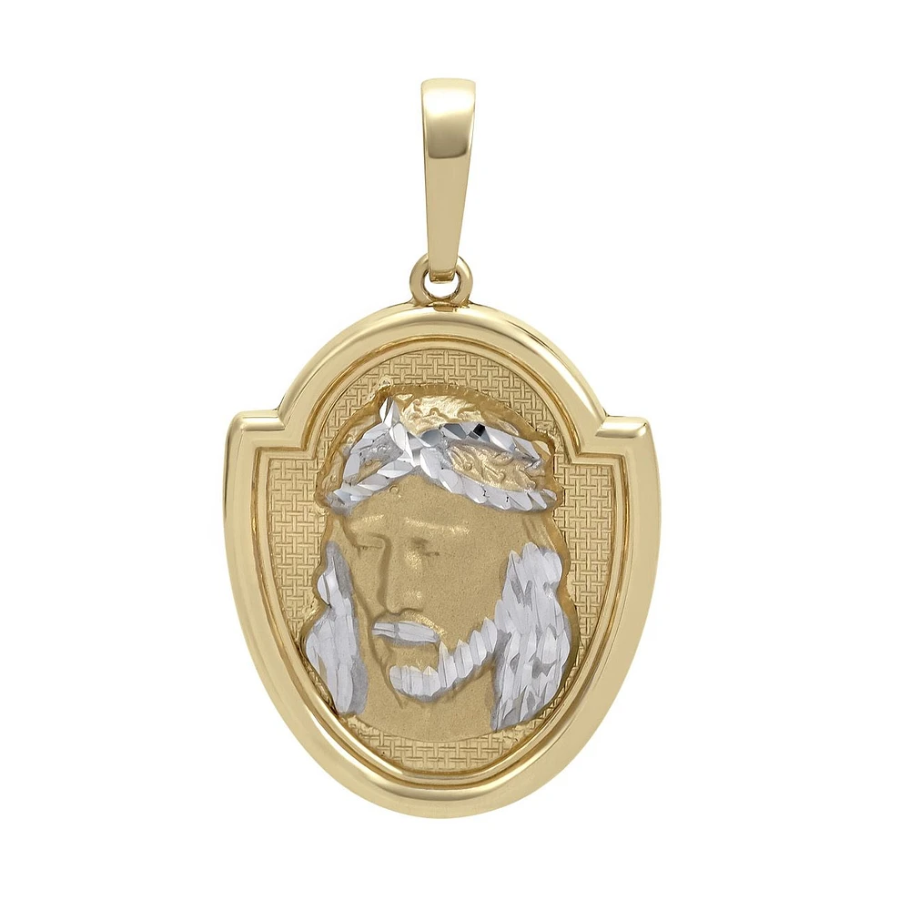 DIJE CRISTO ORO BLANCO Y AMARILLO 14K