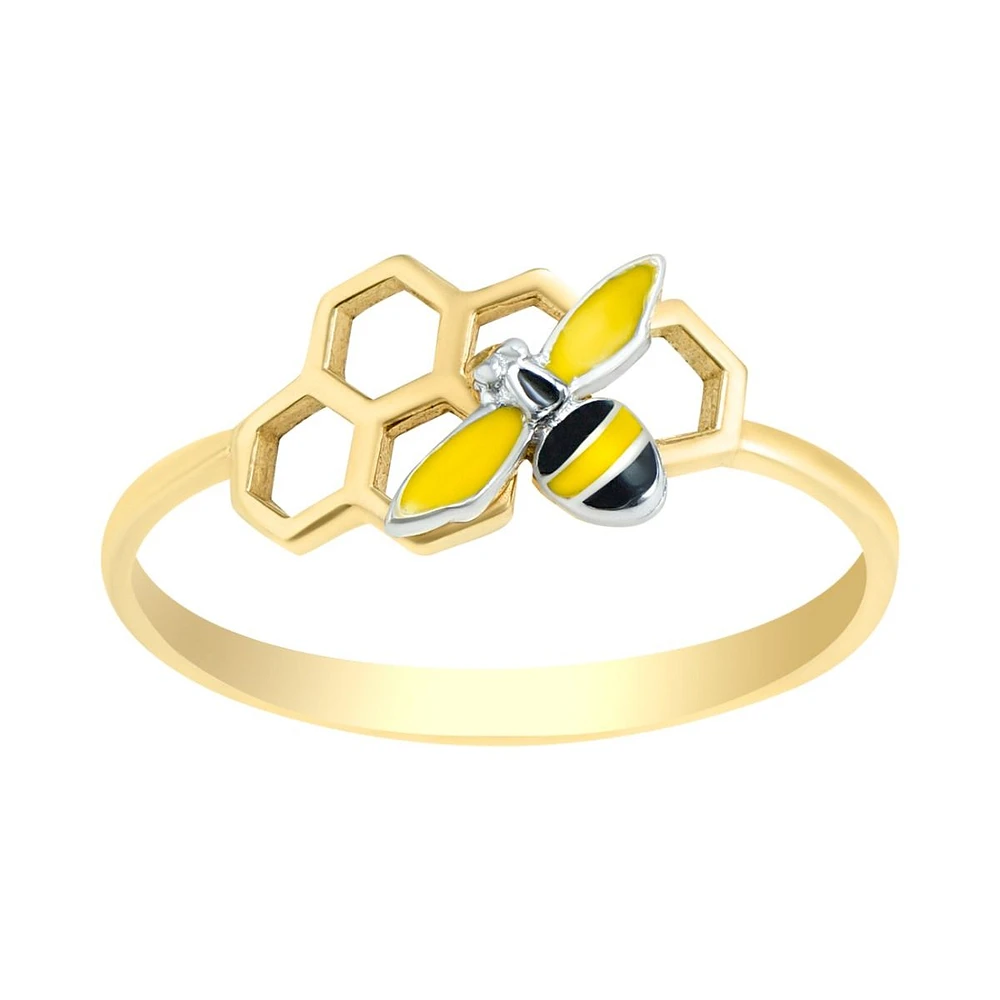 ANILLO ABEJA ORO BLANCO Y AMARILLO