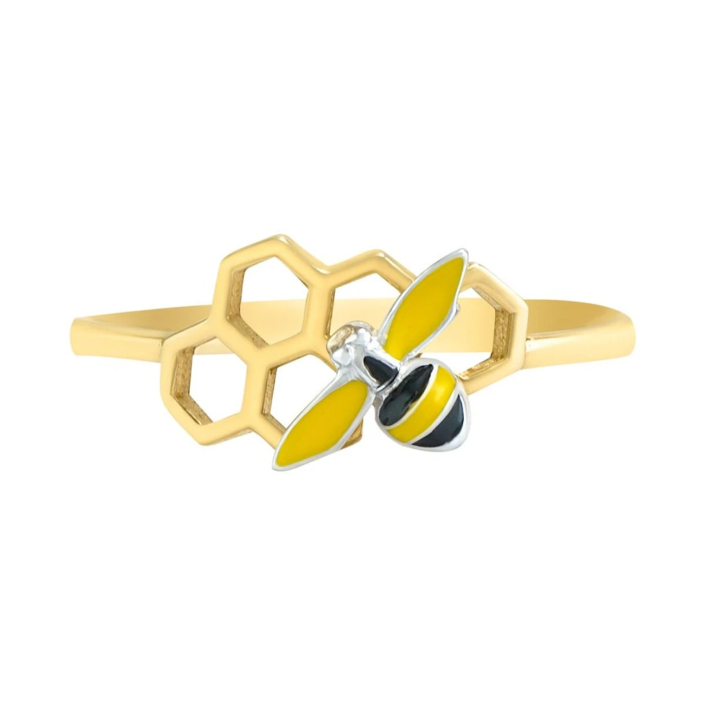 ANILLO ABEJA ORO BLANCO Y AMARILLO