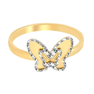 ANILLO MARIPOSA ORO BLANCO Y AMARILLO 14K #7