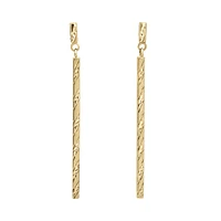 ARETES LARGOS ORO DIAMANTADO 14K