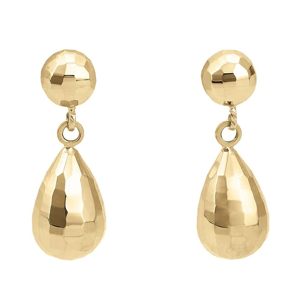 ARETES ORO DIAMANTADO 14K