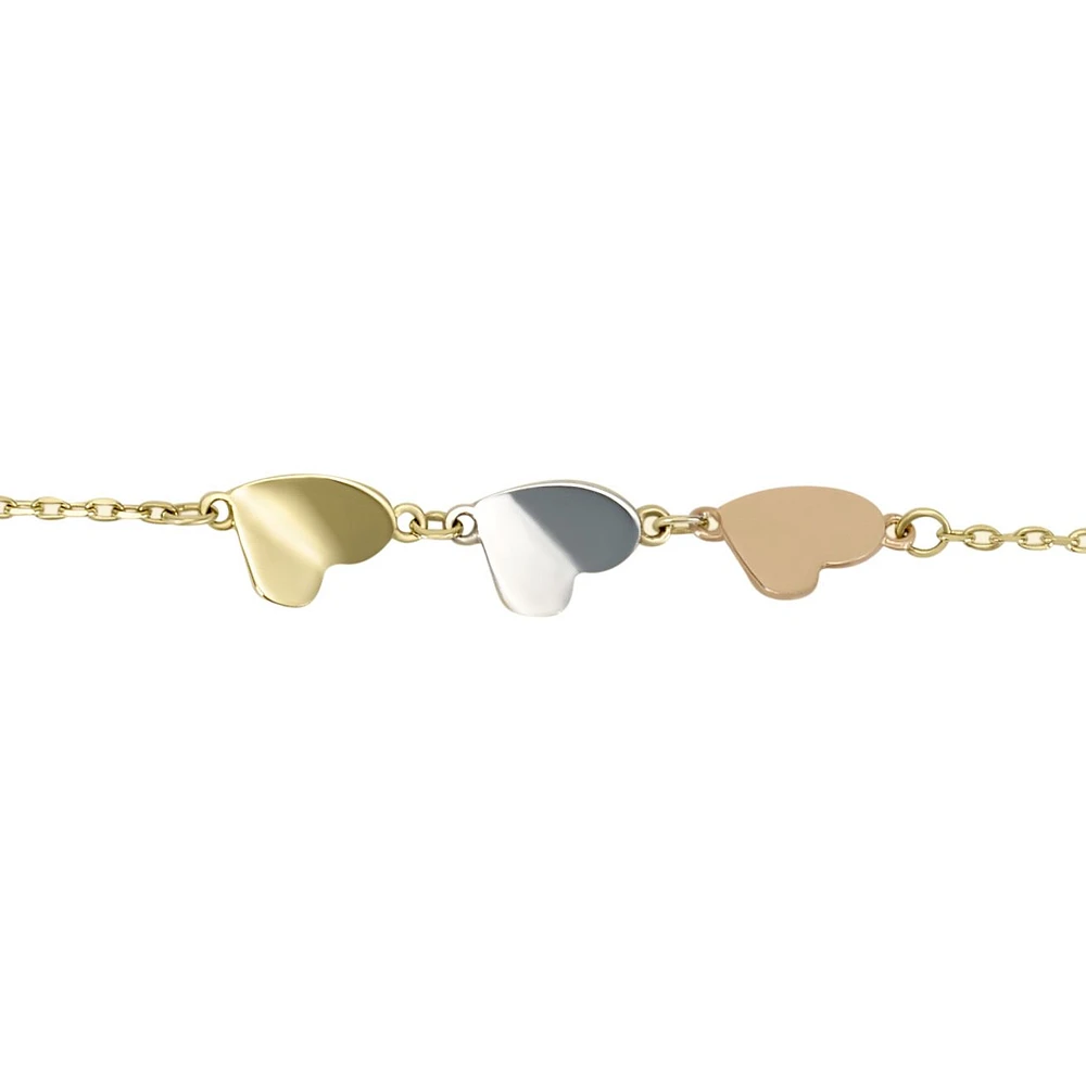 PULSERA CORAZONES ORO BLANCO