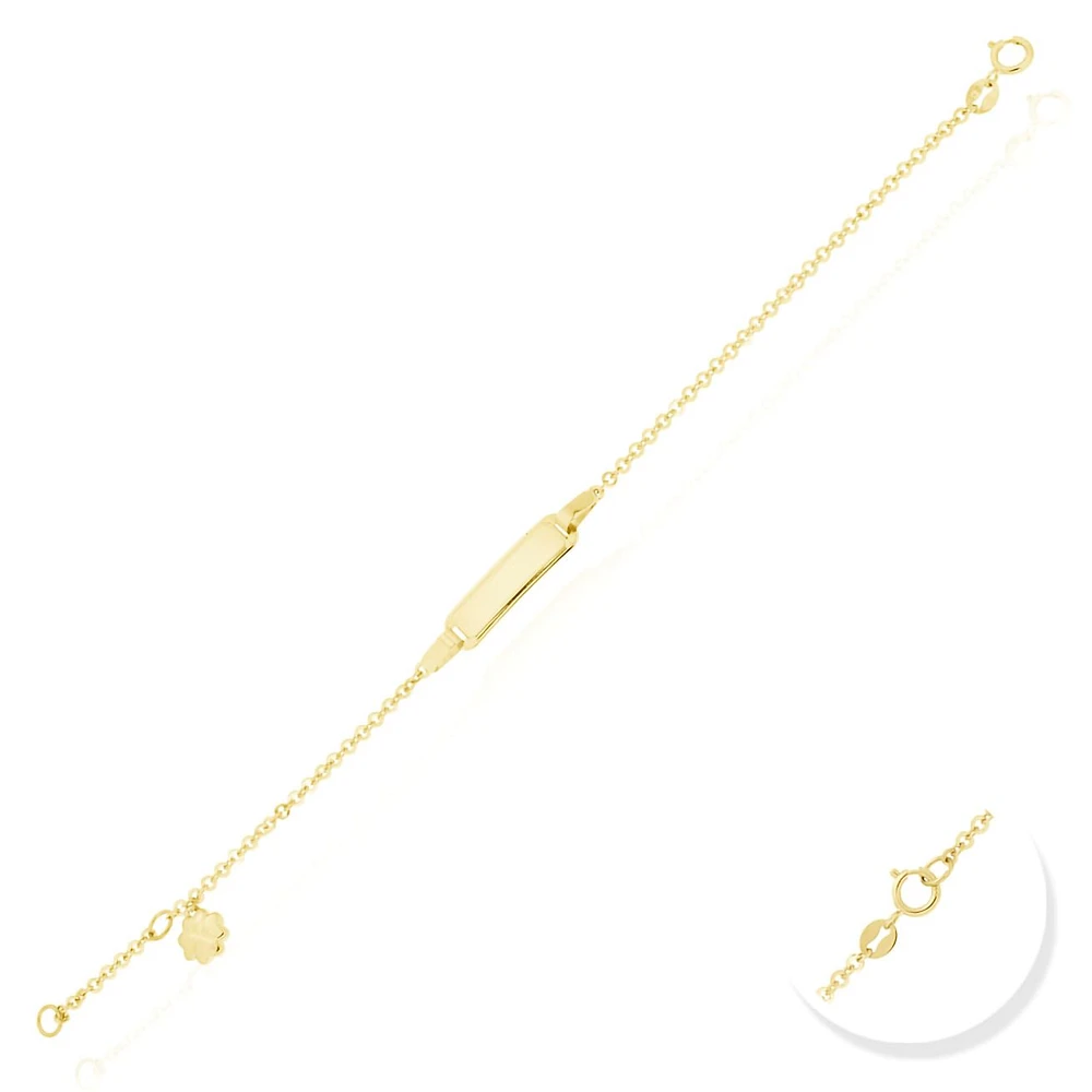 ESCLAVA NIÑO CON TREBOL ORO 14K 16CM