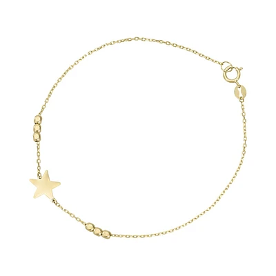 PULSERA ESTRELLA ORO 14K