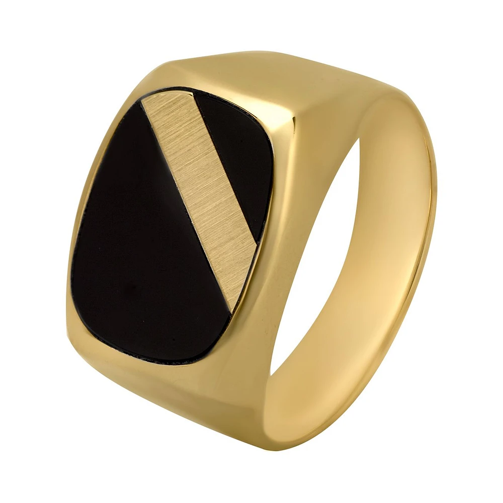 ANILLO CABALLERO ORO 14K ONIX