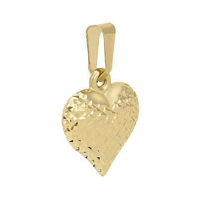 DIJE CORAZON DIAMANTADO ORO 14K