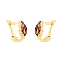 ARETES CATARINA ROJA ORO 14K