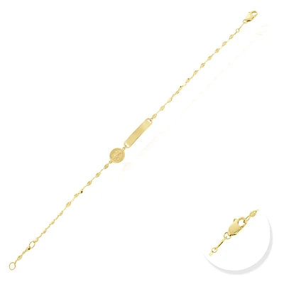 PULSERA MEDALLA CON CRUZ ORO 14K