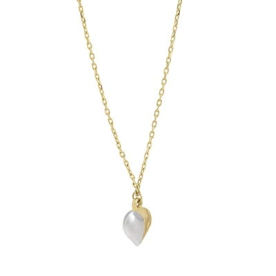 CADENA CON DIJE CORAZÓN ORO AMARILLO Y BLANCO 14K