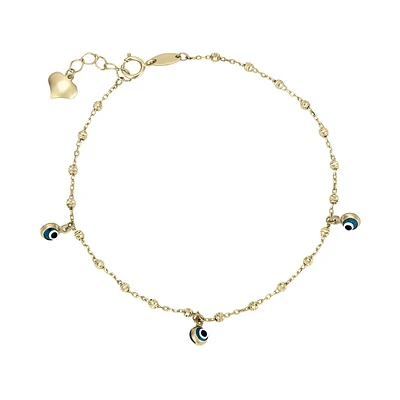 PULSERA OJITOS ORO 14K