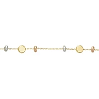 PULSERA DAMA ORO AMARILLO BLANCO Y ROSA 14K