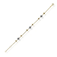 PULSERA DAMA ORO AMARILLO Y BLANCO 14K