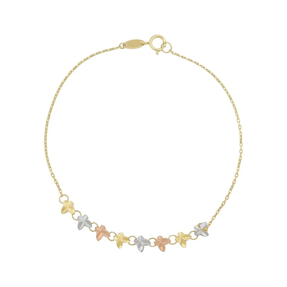 PULSERA DAMA ORO BLANCO, AMARILLO Y ROSA 14K