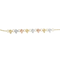 PULSERA DAMA ORO BLANCO, AMARILLO Y ROSA 14K