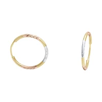 ARRACADAS ORO AMARILLO BLANCO Y ROSA 14K