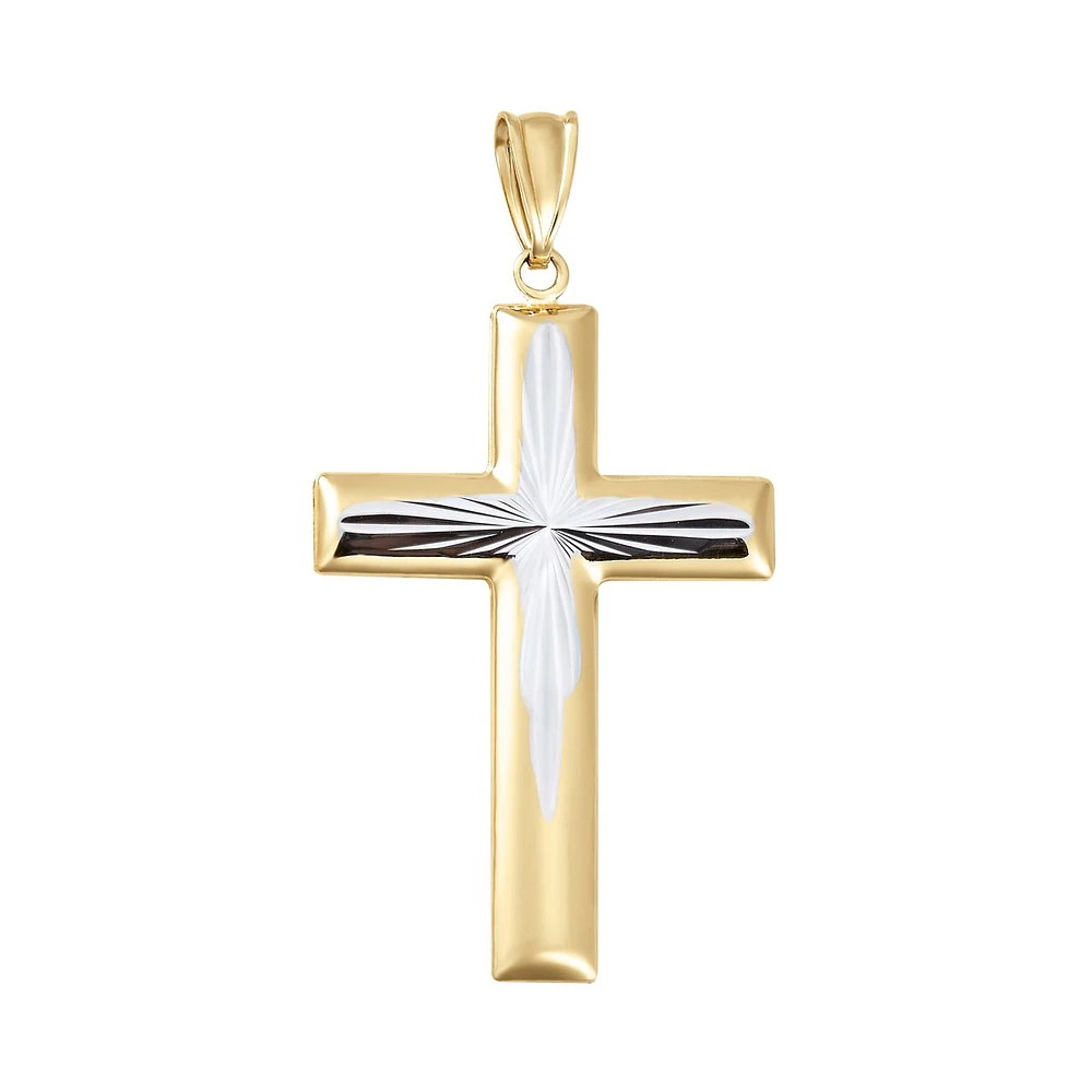 CRUZ ORO AMARILLO Y BLANCO 14K