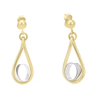 ARETES ORO BLANCO Y AMARILLO 14K