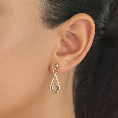 ARETES ORO BLANCO Y AMARILLO 14K