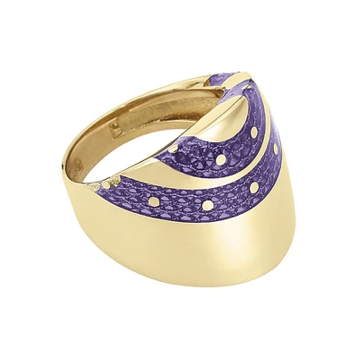 ANILLO DAMA ORO 14K ESMALTE VIOLETA