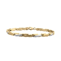 PULSERA DAMA ORO BLANCO Y AMARILLO 14K