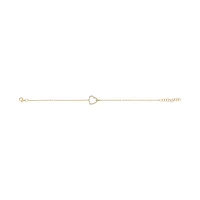 PULSERA CORAZON ORO 14K CON 10 PUNTOS DE DIAMANTE