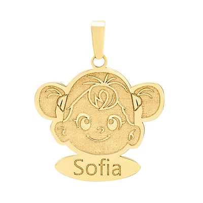 DIJE CARITA NIÑA ORO 14K