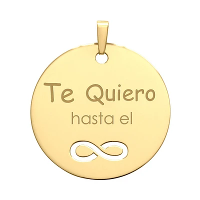 DIJE "MAMÁ TE QUIERO HASTA EL INFINITO" ORO 14K