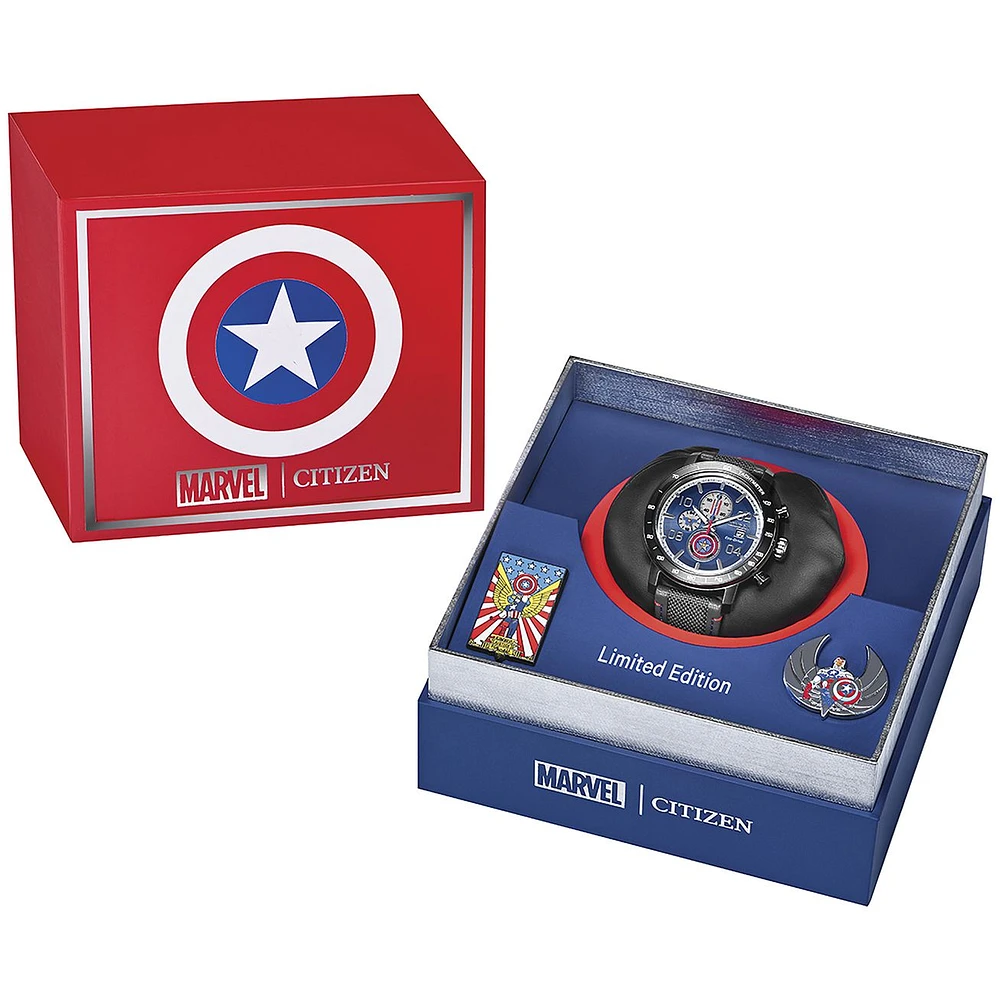 RELOJ CITIZEN MARVEL CAPITÁN AMÉRICA EDICIÓN LIMITADA 80 ANIVERSARIO 61505