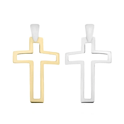 CRUZ ORO AMARILLO Y BLANCO 14K