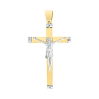 CRUZ CON CRISTO ORO BLANCO Y AMARILLO 14K