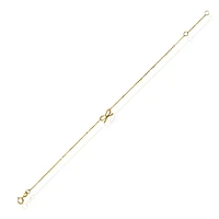 PULSERA NIÑO CON MOÑO ORO 14K PULIDO