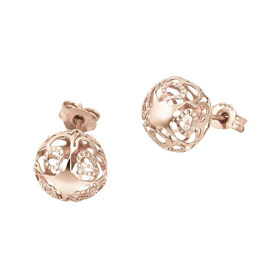 ARETES BOULE ORO ROSA 14K