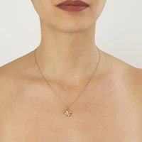 CADENA CON DIJE TREBOL ORO 14K PULIDO