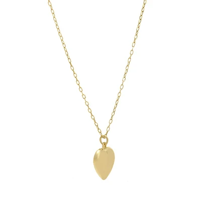 CADENA CON DIJE CORAZON ORO 14K PULIDO