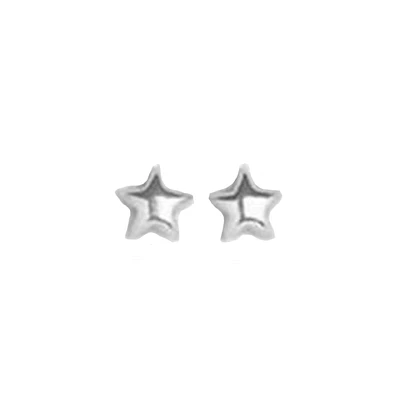 ARETES ESTRELLA ORO BLANCO 14K