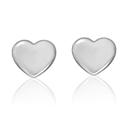 ARETES CORAZON ORO BLANCO 14K