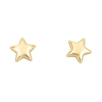 ARETES BROQUELES ESTRELLA INFLADA ORO 14K